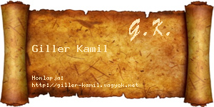 Giller Kamil névjegykártya